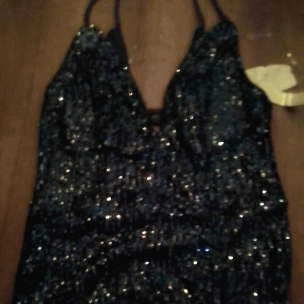 12.2022🌌Speechless blue sequin party dress